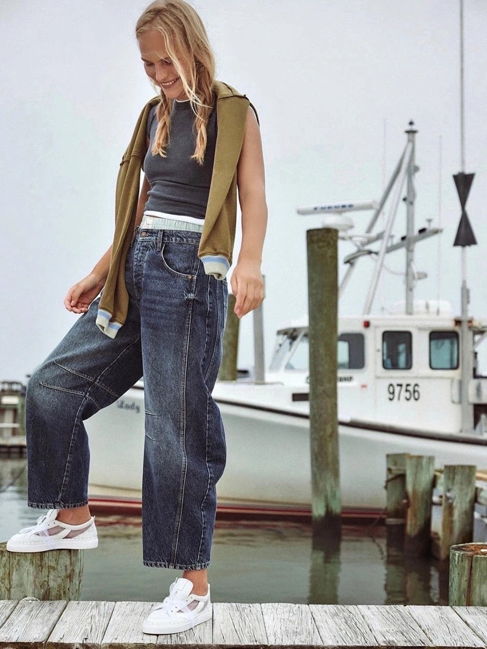 We The Free Good luck Barrel Jeans in Cobalt Blue $98